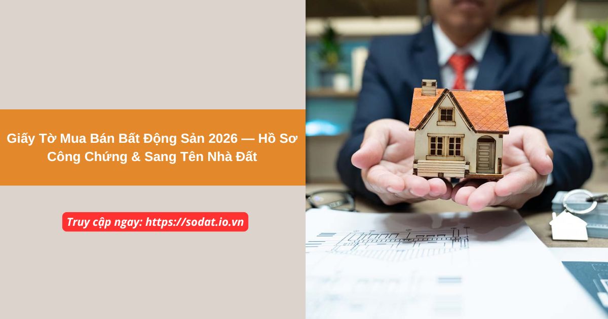 Giấy Tờ Mua Bán Bất Động Sản 2026 — Hồ Sơ Công Chứng & Sang Tên Nhà Đất